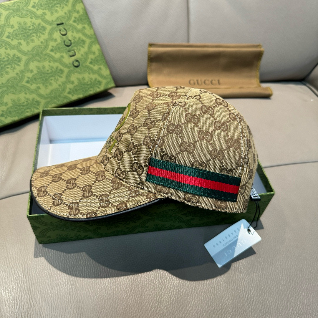 
配盒子布袋，Gucci(古奇)原单棒球帽，烫金双G，11开模订制，最高版本，原版帆布料+头层牛皮，纯棉
