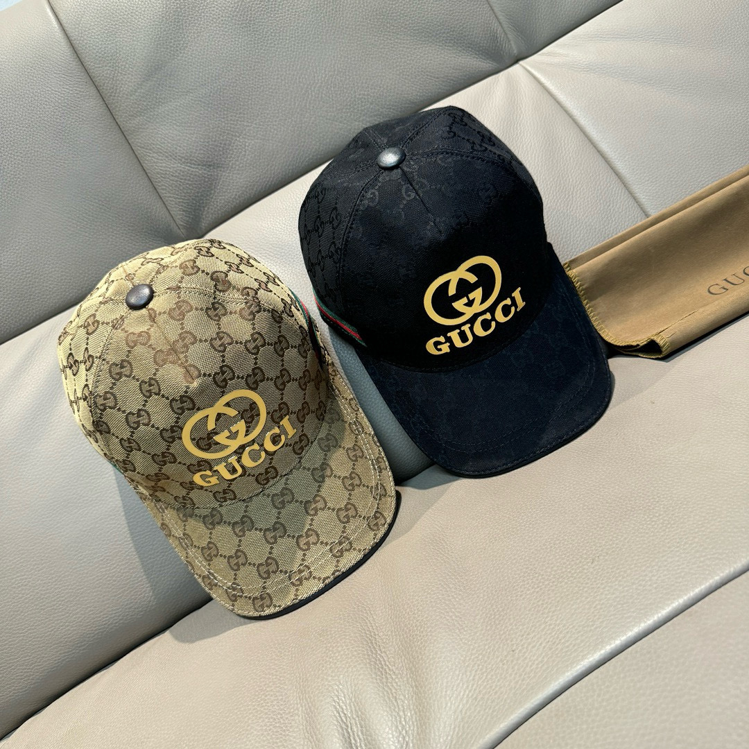 
配盒子布袋，Gucci(古奇)原单棒球帽，烫金双G，11开模订制，最高版本，原版帆布料+头层牛皮，纯棉