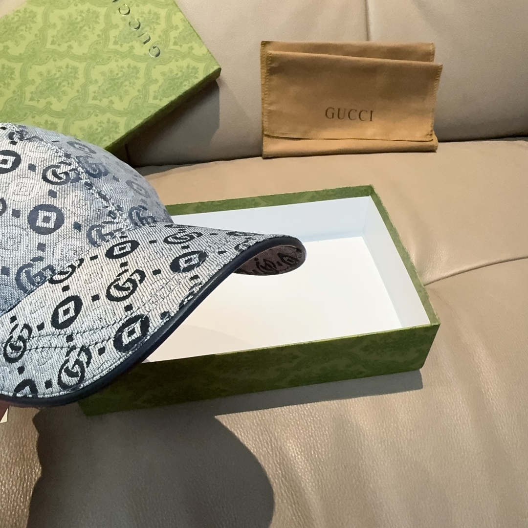 
配包装布袋，Gucci古奇新款原单棒球帽， 双G提花，专柜11开模订制，完美对花，原版帆布面料+头层牛