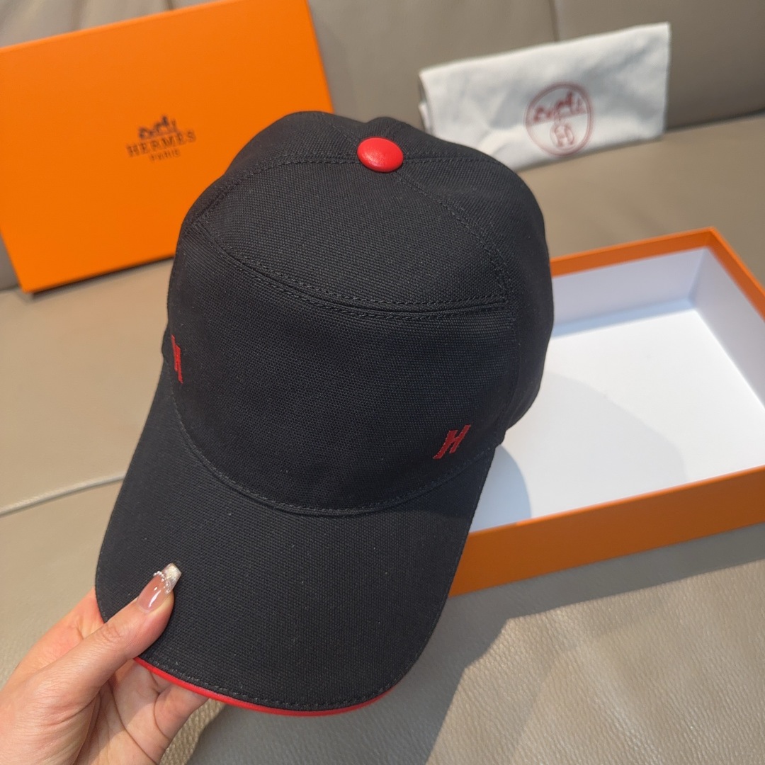 
配盒子布袋，HERMÈS (爱马仕)原单棒球帽，经典H，正品开模订制，原版透气帆布面料+头层牛皮，原厂