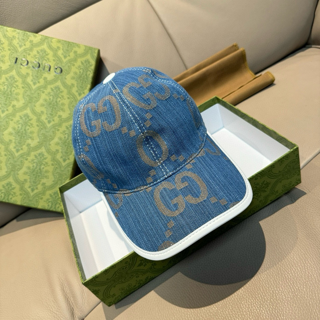 
配包装布袋，Gucci古奇新款原单棒球帽， 大双G，专柜11开模订制，完美对花，原版帆布面料+头层牛皮