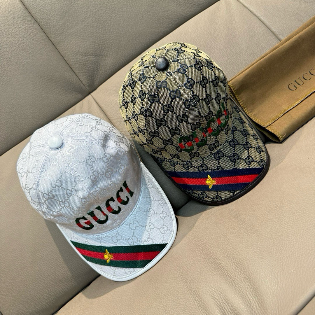 
配盒子布袋，Gucci(古奇)新款原单棒球帽，11开模订制，重工刺绣，细节可媲美专柜，原版帆布料+头层
