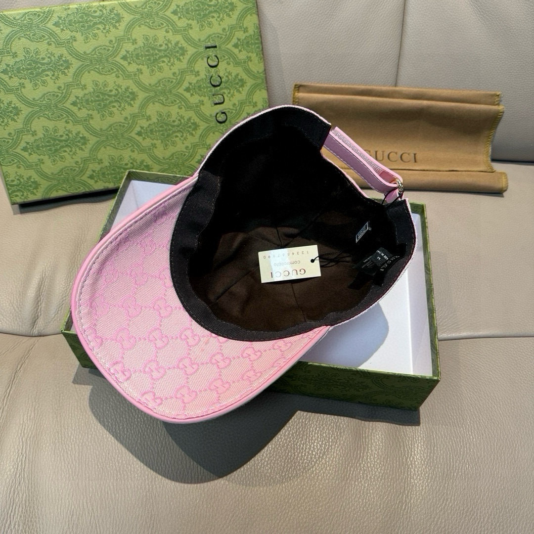 
配盒子布袋，Gucci(古奇)春夏新款原单棒球帽， logo织带，11开模订制，原版帆布料+头层牛皮，