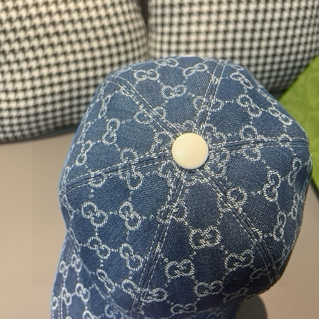 
配盒子布袋，Gucci(古奇)经典原单棒球帽，双G牛仔提花，复古设计，专柜11开模订制！原版牛仔布料+
