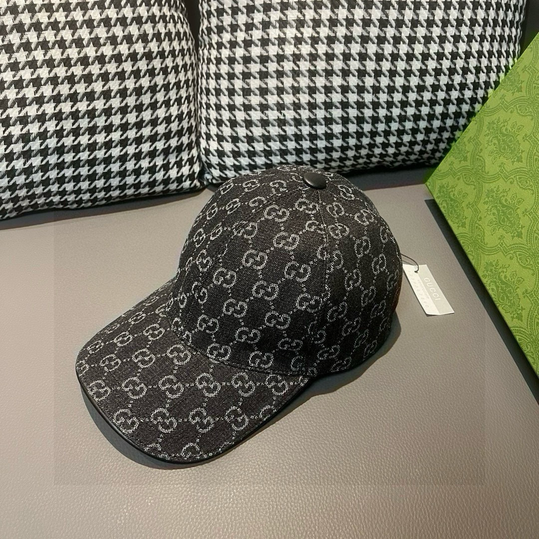 
配盒子布袋，Gucci(古奇)经典原单棒球帽，双G牛仔提花，复古设计，专柜11开模订制！原版牛仔布料+