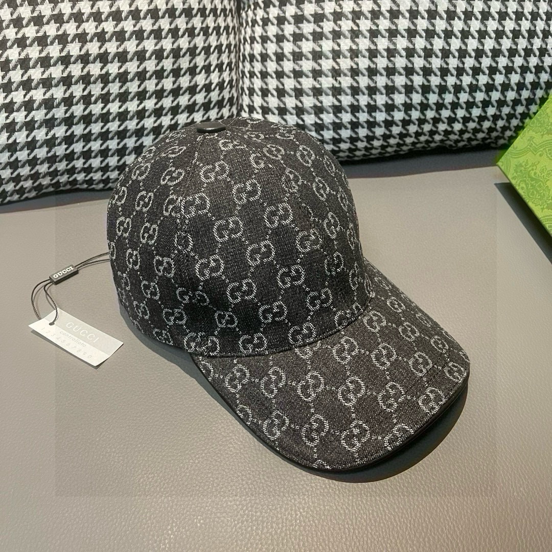 
配盒子布袋，Gucci(古奇)经典原单棒球帽，双G牛仔提花，复古设计，专柜11开模订制！原版牛仔布料+