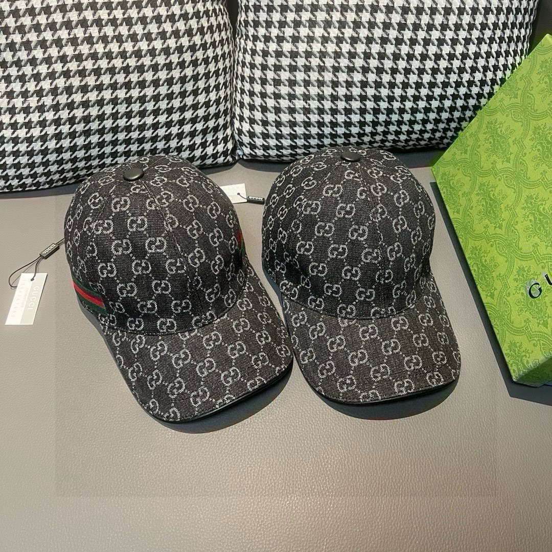 
配盒子布袋，Gucci(古奇)经典原单棒球帽，双G牛仔提花，复古设计，专柜11开模订制！原版牛仔布料+
