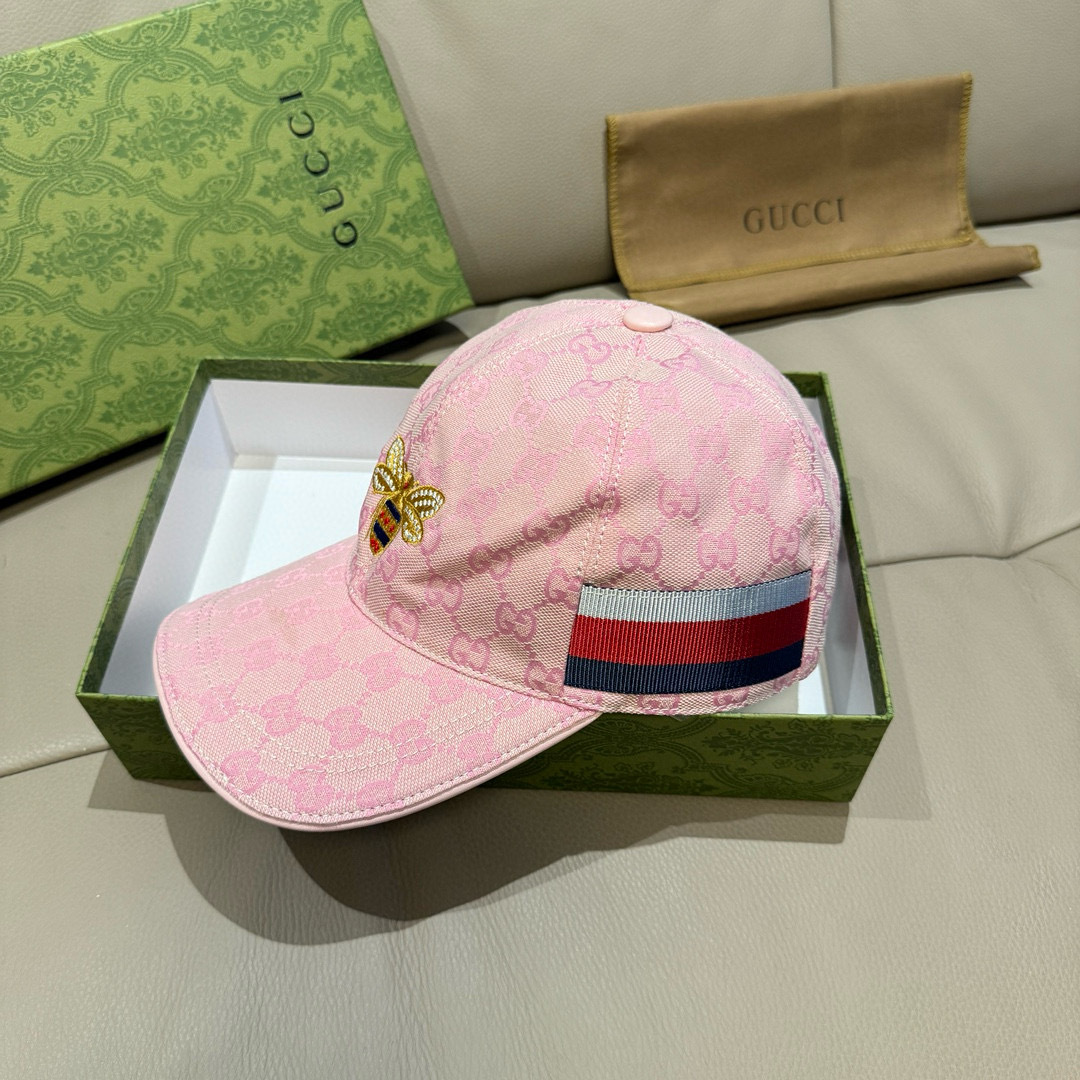 
配盒子布袋，Gucci(古奇)原单棒球帽， 小蜜蜂刺绣，11开模订制，重工刺绣，细节可媲美专柜，原版帆