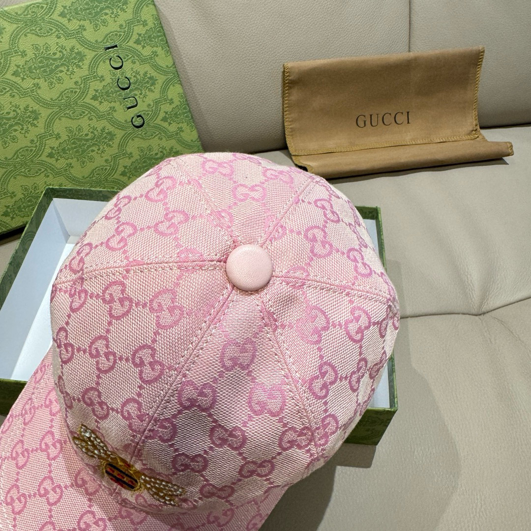 
配盒子布袋，Gucci(古奇)原单棒球帽， 小蜜蜂刺绣，11开模订制，重工刺绣，细节可媲美专柜，原版帆