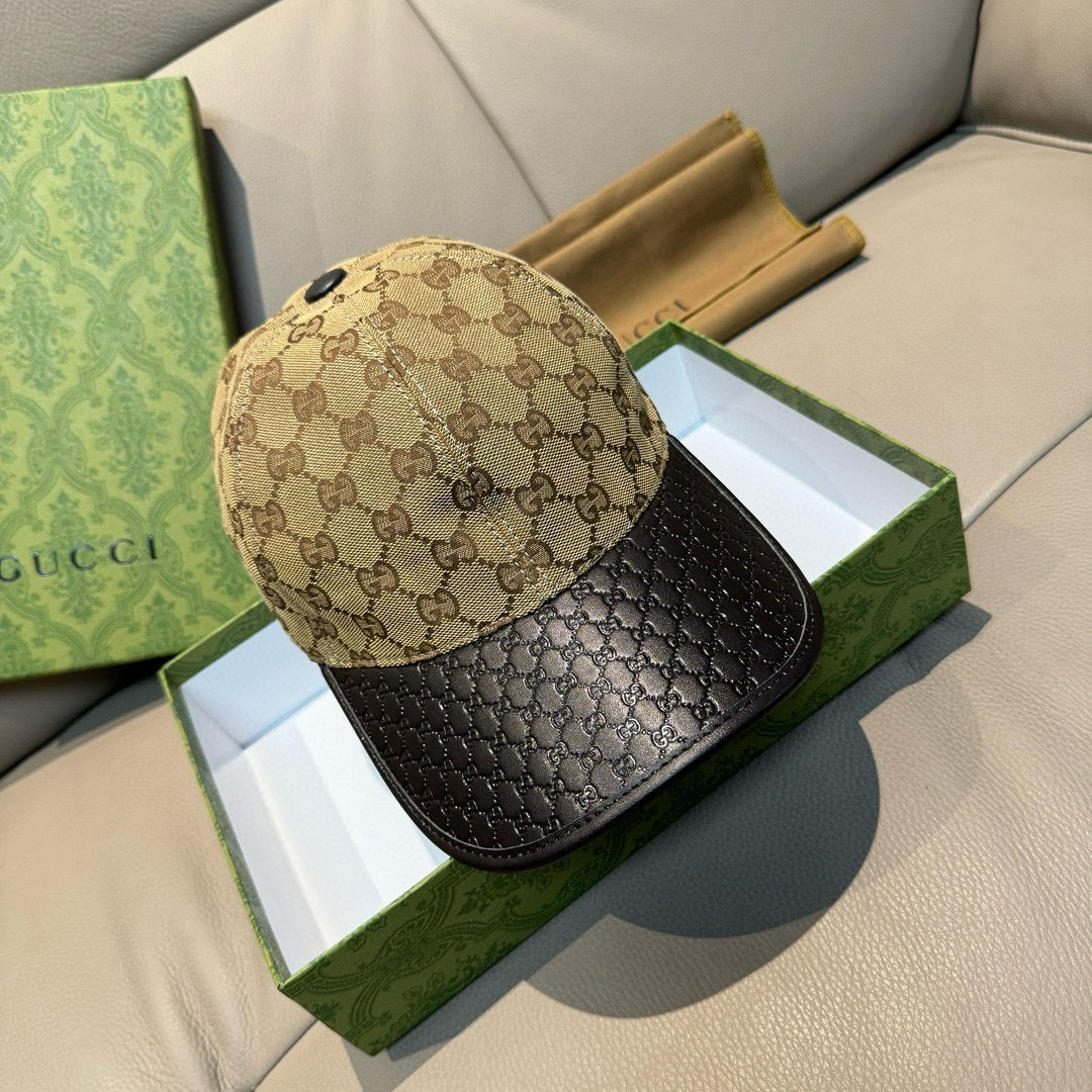 NO:227312,Package with box cloth bag, Gucci classic original single baseball cap, small double G cowhide splicing, 1:1 mold customization, excellent quality!  The brim of the hat is embossed with cowhide, excellent quality!  Basic head circumference 56, adjustable patch, original two-color shipping for the counter, hot sale!  Hat straw hat fisherman hat baseball hat, hat, gucci, espadrilles, cowhide, hats19860909批 配盒子布袋,Gucci(古奇)经典原单棒球帽,小双G牛皮拼接,1:1开模订制,质量超赞！帽檐头层牛皮压花,质量极好！基础头围56,贴片可调节,专柜原版二色出货,热卖款！帽子草帽渔夫帽棒球帽,帽子,gucci,espadrilles,cowhide,hats,hat