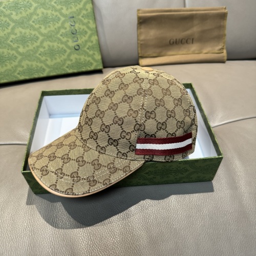 Gucci Classic Baseball Cap with GG Canvas and Leather Trim, Adjustable