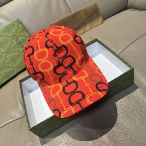 Gucci Horsebit Print Baseball Cap, Adjustable, Canvas & Leather, Orange 1 Gucci Horsebit Print Baseball Cap, Adjustable, Canvas & Leather, Orange