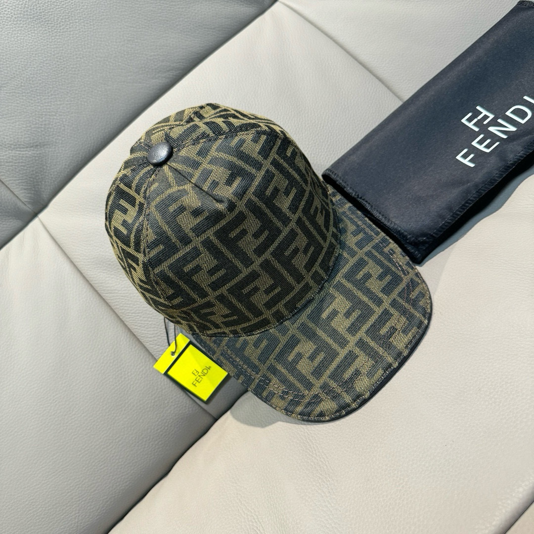 Fendi Baseball Cap with FF Jacquard and Leather Trim - Adjustable Fit 2 cmp i1748258217569 7576 0 0