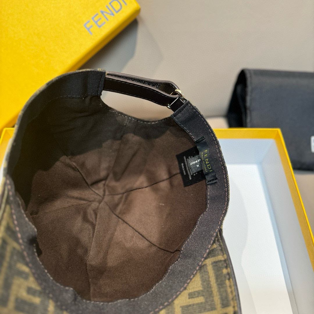 Fendi Baseball Cap with FF Jacquard and Leather Trim - Adjustable Fit 8 cmp i1748258217570 8647 0 6