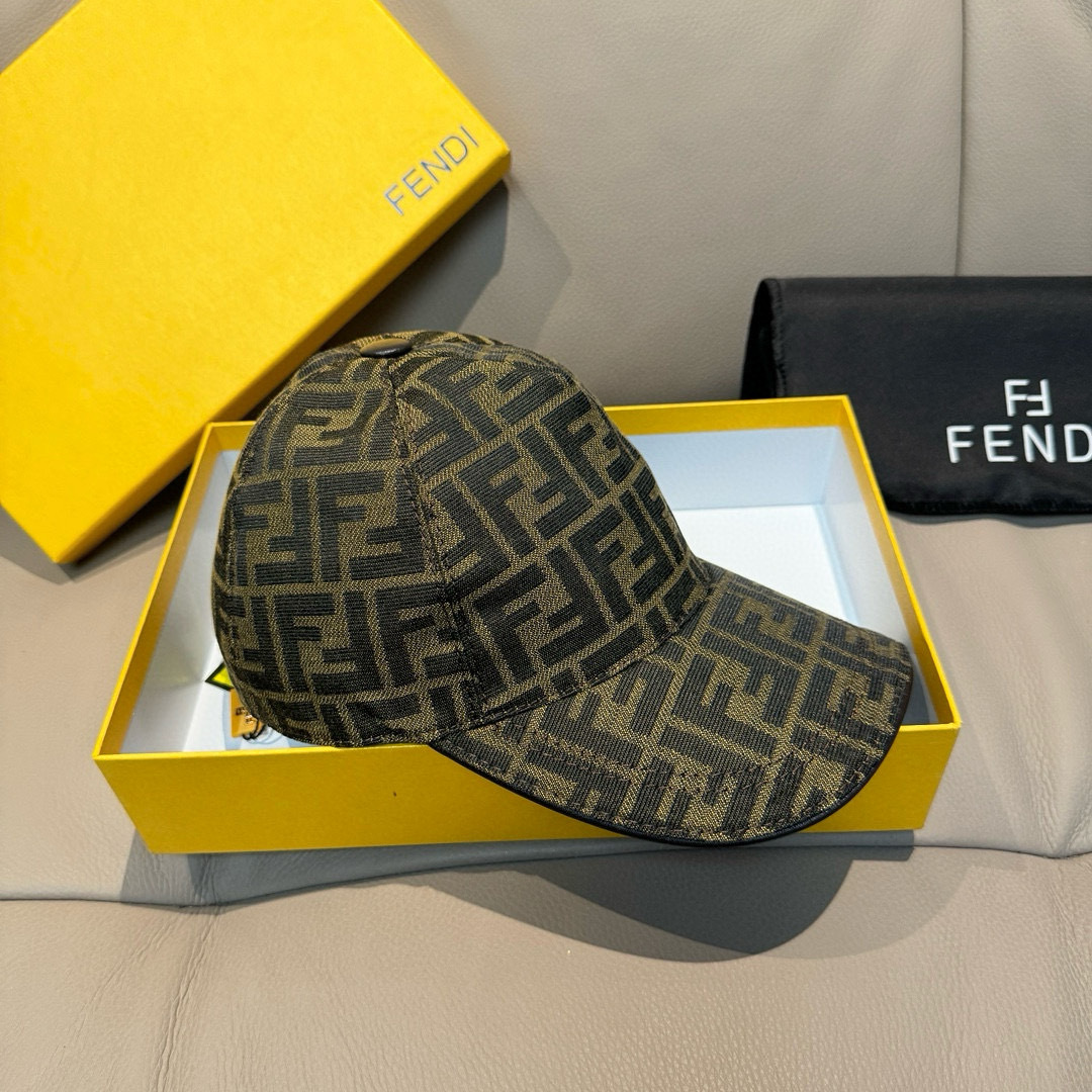 Fendi Baseball Cap with FF Jacquard and Leather Trim - Adjustable Fit 5 cmp i1748258218910 184 0 3