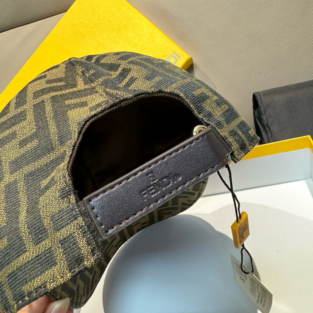 Fendi Baseball Cap with FF Jacquard and Leather Trim - Adjustable Fit 9 cmp i1748258218911 114 0 7