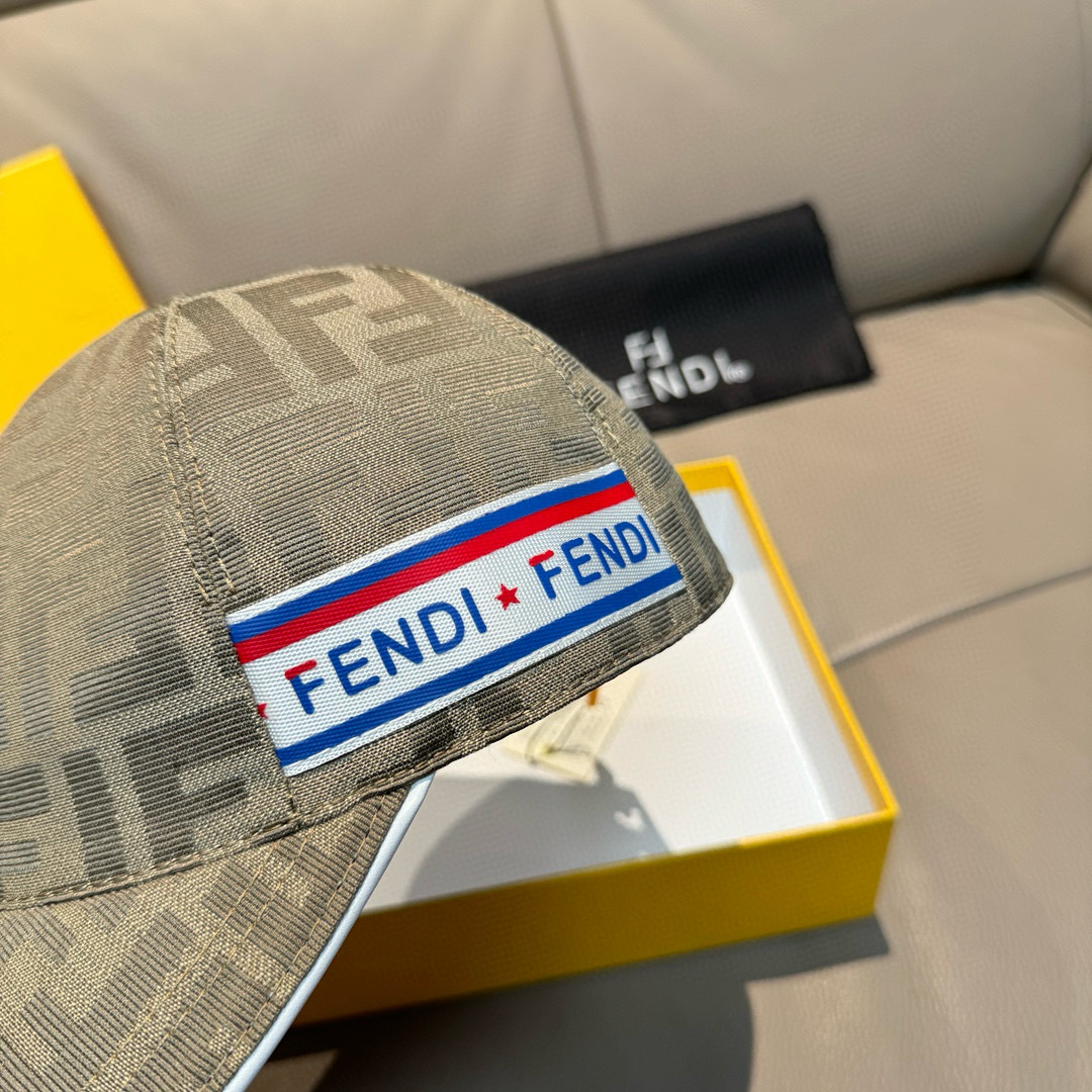 [Fendi Hats]Match box cloth bag Fendi Fendi new original baseball cap Double F