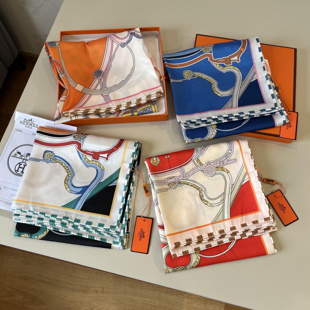 Hermes 90cm Silk Scarf Luxurious 'Springs' Design 3 cmp i1750099123315 982 0 8