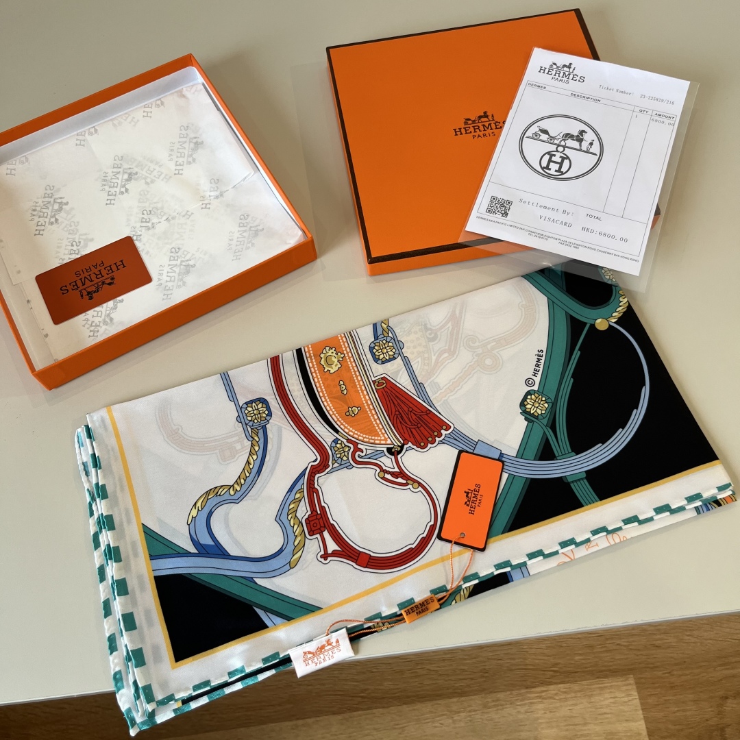 Hermes 90cm Silk Scarf Luxurious 'Springs' Design 6 cmp i1750099123317 551 0 3