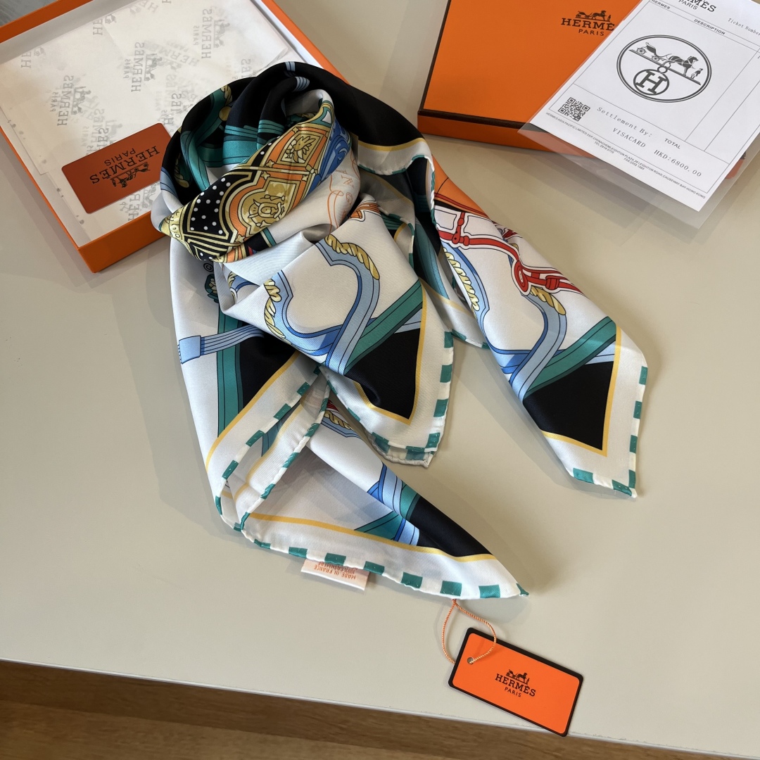 Hermes 90cm Silk Scarf Luxurious 'Springs' Design 8 cmp i1750099127454 6732 0 5