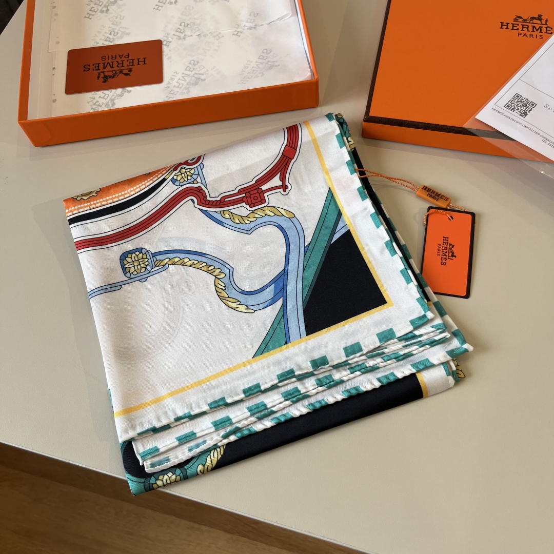 Hermes 90cm Silk Scarf Luxurious 'Springs' Design 7 cmp i1750099127479 610 0 4