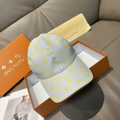 Louis Vuitton Baseball Cap Classic Monogram White Yellow Adjustable Head 1 Louis Vuitton Baseball Cap Classic Monogram White Yellow Adjustable Head