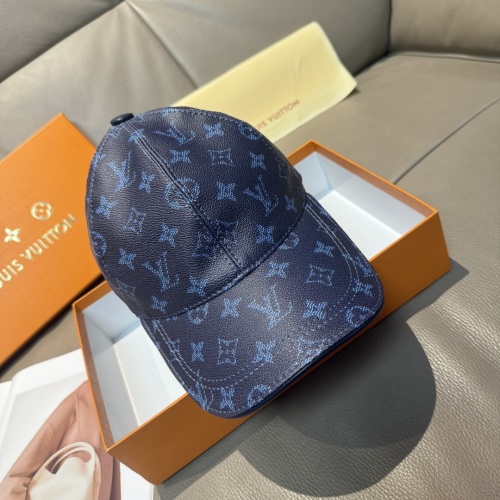 Louis Vuitton Classic Monogram Baseball Cap in Navy Leather with Adjustable Fit 1 Louis Vuitton Classic Monogram Baseball Cap in Navy Leather with Adjustable Fit