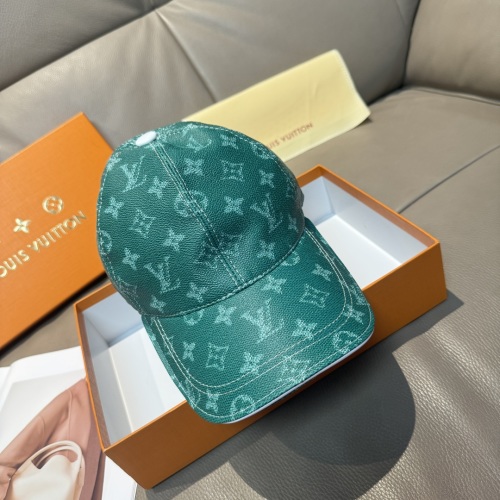 Louis Vuitton Green Monogram Baseball Cap Adjustable Leather Trim 56cm 1 Louis Vuitton Green Monogram Baseball Cap Adjustable Leather Trim 56cm