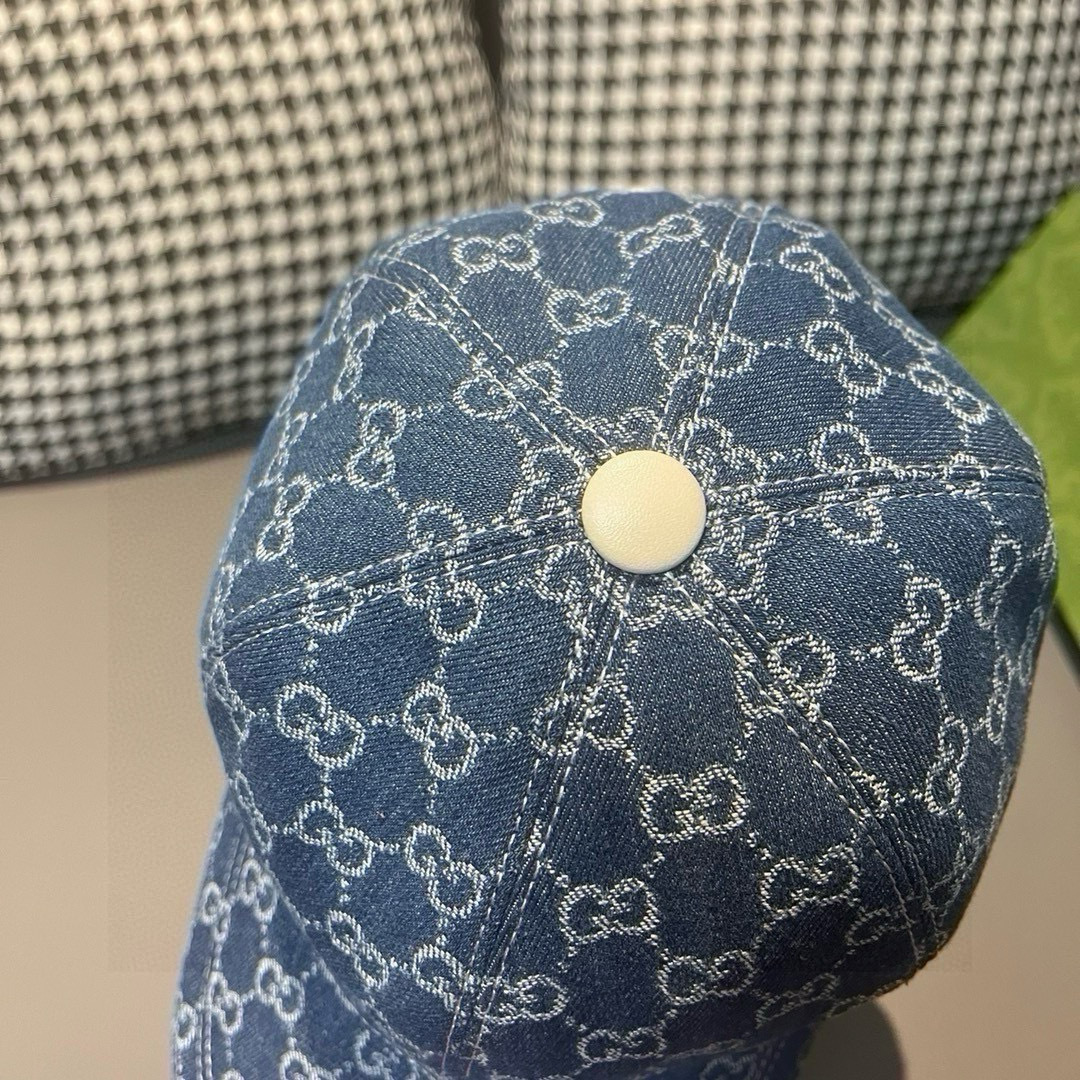 
配盒子布袋，Gucci(古奇)经典原单棒球帽，双G牛仔提花，复古设计，专柜11开模订制！原版牛仔布料+