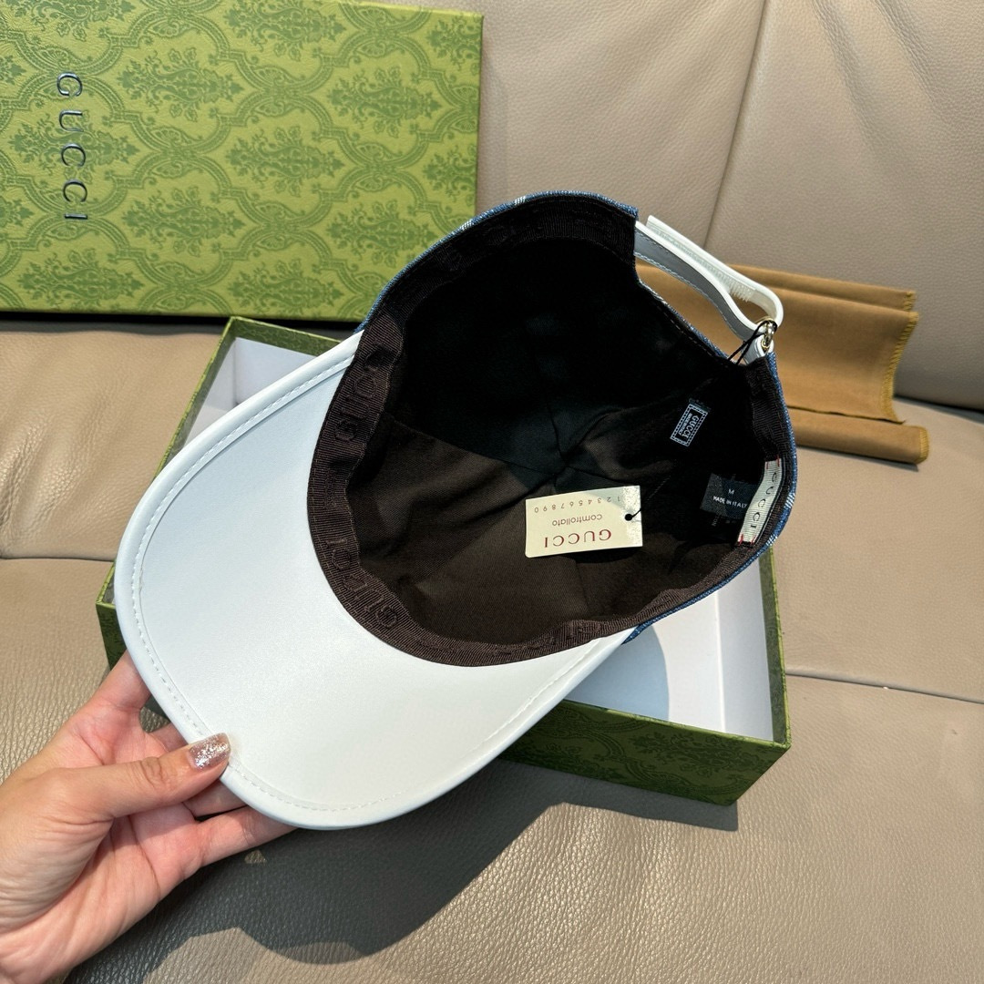 
配盒子布袋，Gucci(古奇)新款原单棒球帽， 大双G拼皮，专柜热卖款，11开模订制，原版帆布料+头层