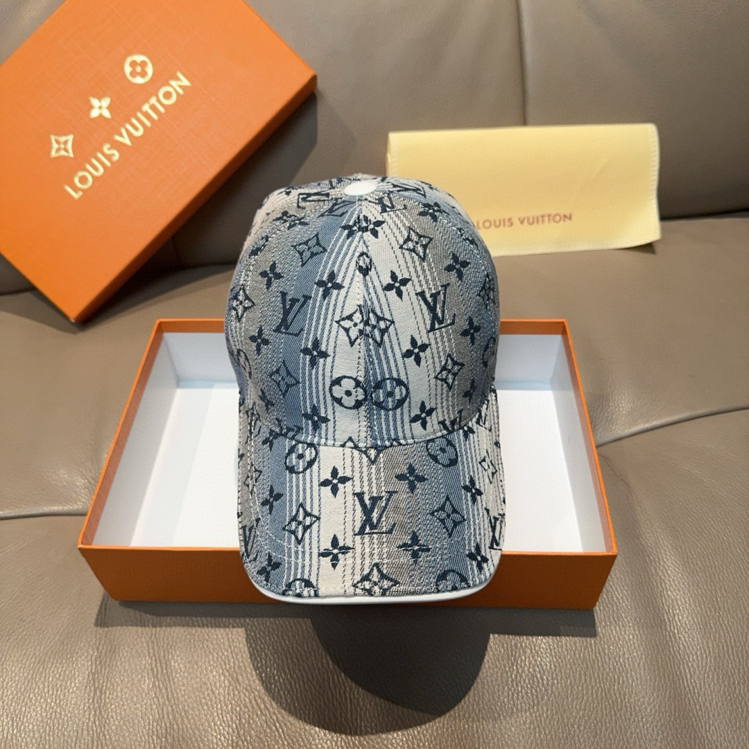 
配盒子布袋，LV路易威登新款原单棒球帽，LV渐变提花，专柜11开模订制，原版帆布面料+头层牛皮，轻盈透