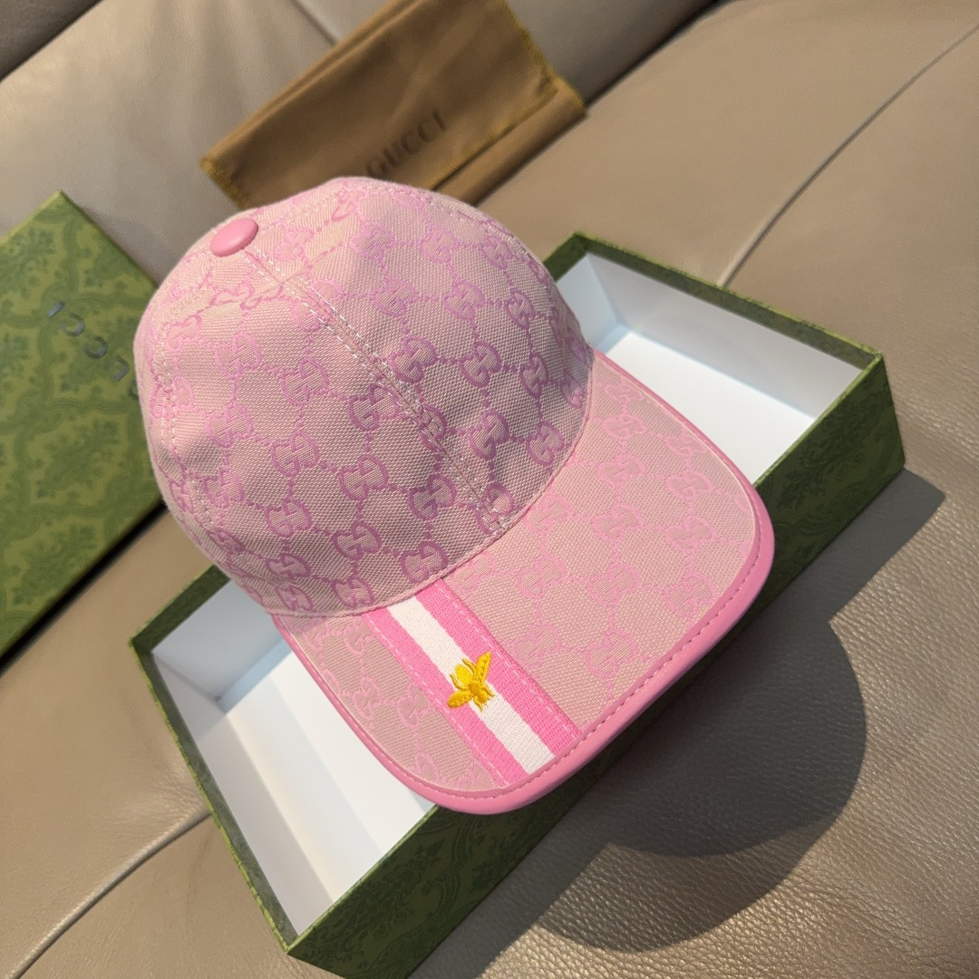 
配盒子布袋，Gucci(古奇)最新原单棒球帽，蜜蜂织带。专柜11开模订制，最高版本，原版帆布料+头层牛