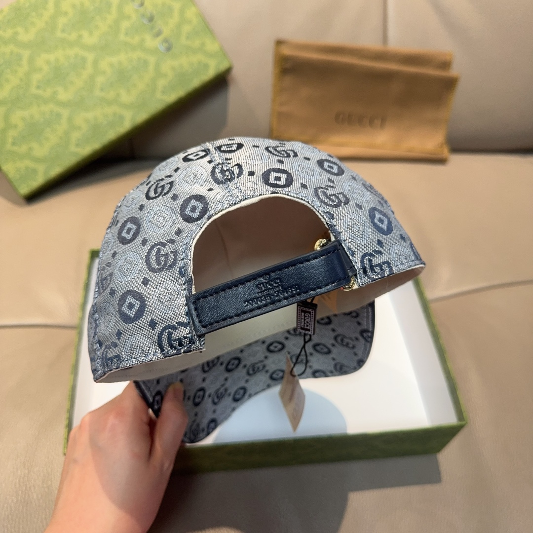 
配包装布袋，Gucci古奇新款原单棒球帽， 双G提花，专柜11开模订制，完美对花，原版帆布面料+头层牛