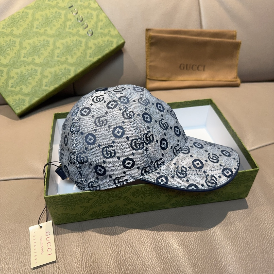 
配包装布袋，Gucci古奇新款原单棒球帽， 双G提花，专柜11开模订制，完美对花，原版帆布面料+头层牛