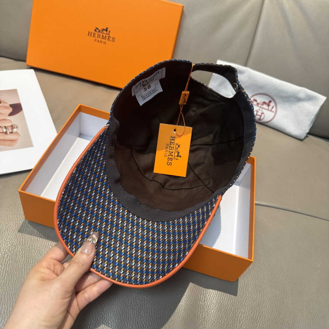 
配盒子布袋，HERMÈS (爱马仕)原单棒球帽，经典H， 正品开模订制，原版透气帆布面料+头层牛皮，原