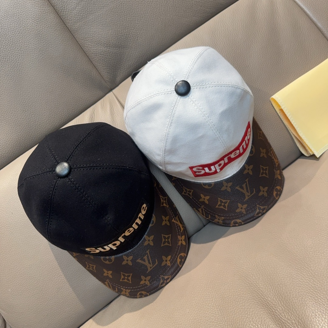 
配盒子布袋，LV(路易威登)新款原单棒球帽，老花拼接，11开模订制，原版帆布面料+专柜老花皮，重工刺绣