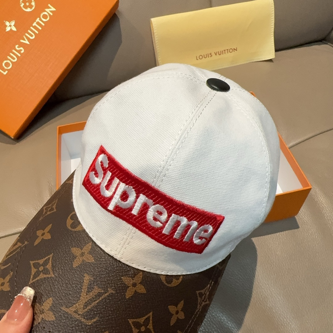 
配盒子布袋，LV(路易威登)新款原单棒球帽，老花拼接，11开模订制，原版帆布面料+专柜老花皮，重工刺绣