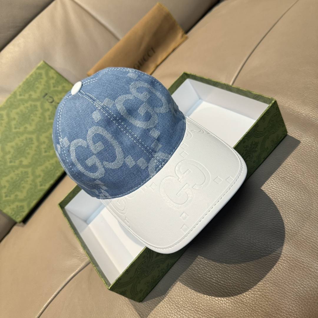 
配盒子布袋，Gucci(古奇)新款原单棒球帽， 大双G拼皮，专柜热卖款，11开模订制，原版帆布料+头层