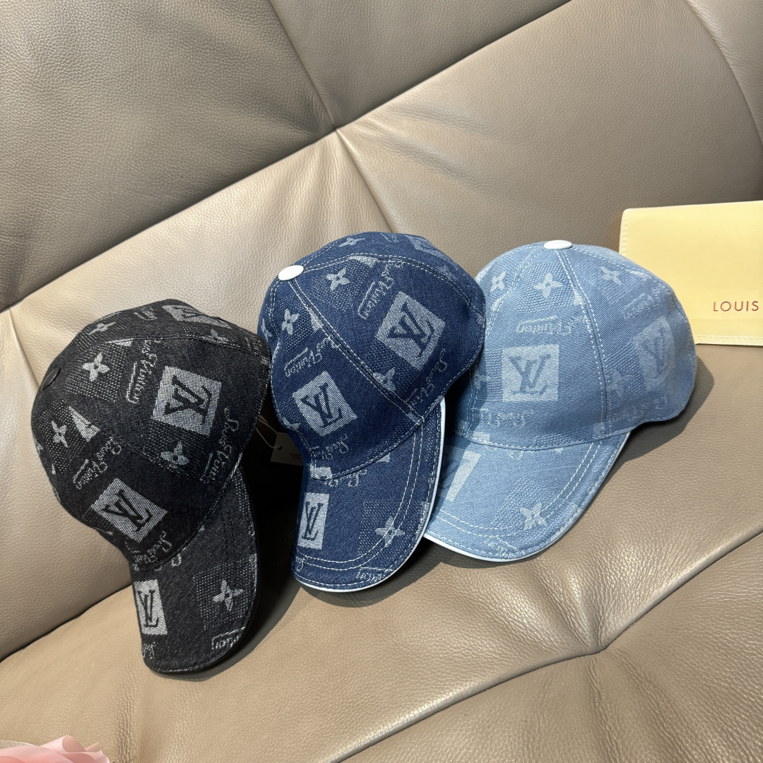 
配盒子布袋，LV路易威登新款原单棒球帽，LV牛仔提花，专柜11开模订制，原版帆布面料+头层牛皮，轻盈透