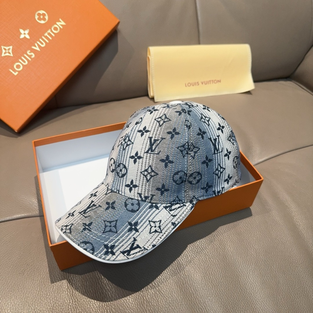 
配盒子布袋，LV路易威登新款原单棒球帽，LV渐变提花，专柜11开模订制，原版帆布面料+头层牛皮，轻盈透