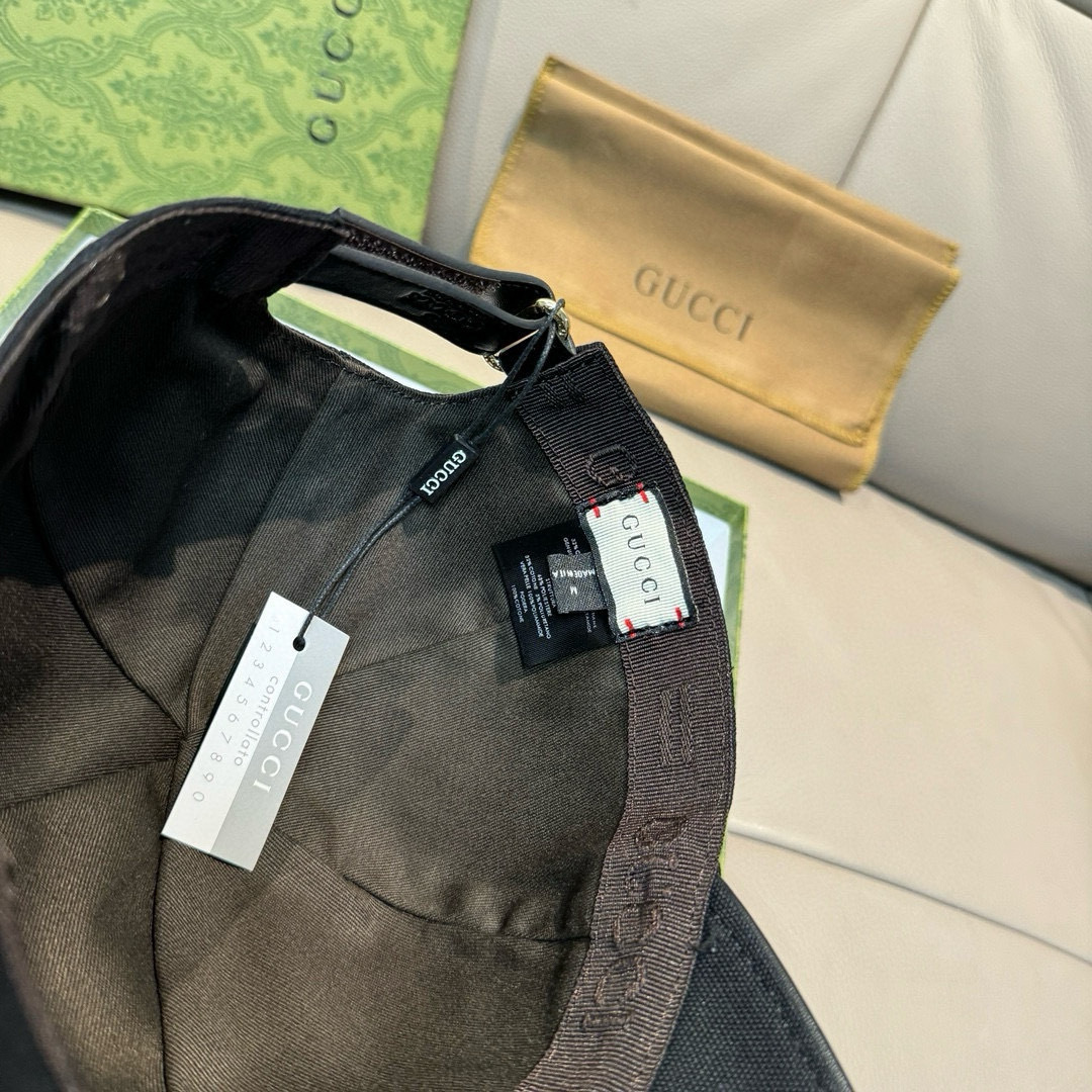 
配盒子布袋，Gucci(古奇)新款原单棒球帽，GUCCI刺绣，11开模订制，重工刺绣，细节可媲美专柜，