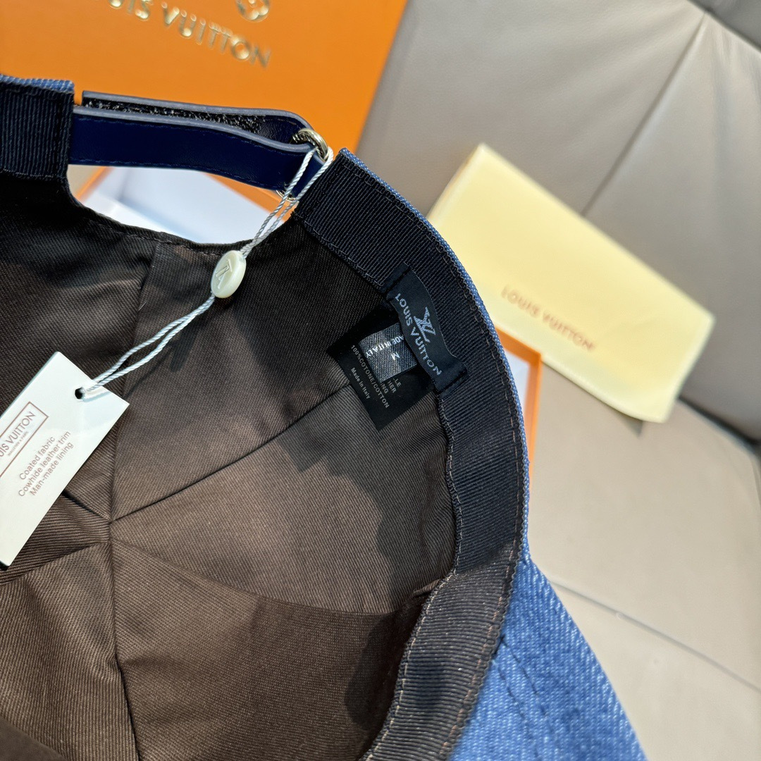 
配盒子布袋，LV(路易威登)新款原单棒球帽，LV刺绣，专柜11开模订制，原版帆布面料+头层牛皮，精细刺