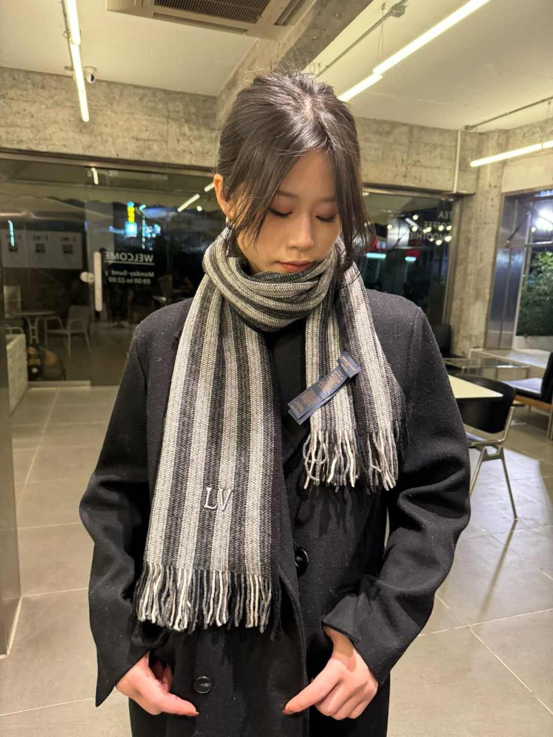 Louis Vuitton Lv新款高端羊绒针织围巾 出口尾单 客供 羊绒纱线 这款织法比较难 又很费纱线