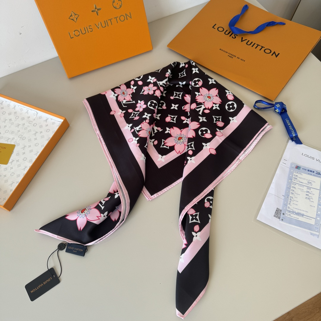Louis Vuitton 欧阳娜娜同款，Lv最新款真丝方巾-村上隆