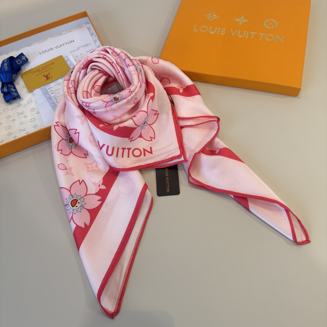 Louis Vuitton 欧阳娜娜同款，Lv最新款真丝方巾-村上隆