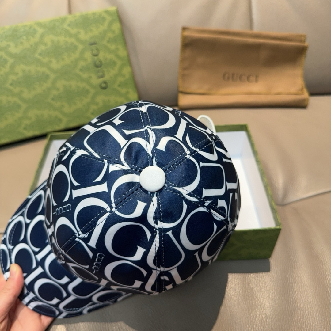 配盒子布袋，Gucci(古奇)新款原单棒球帽， GUCCI丝印，专柜1:1开模订制，原版帆布料+头层牛皮