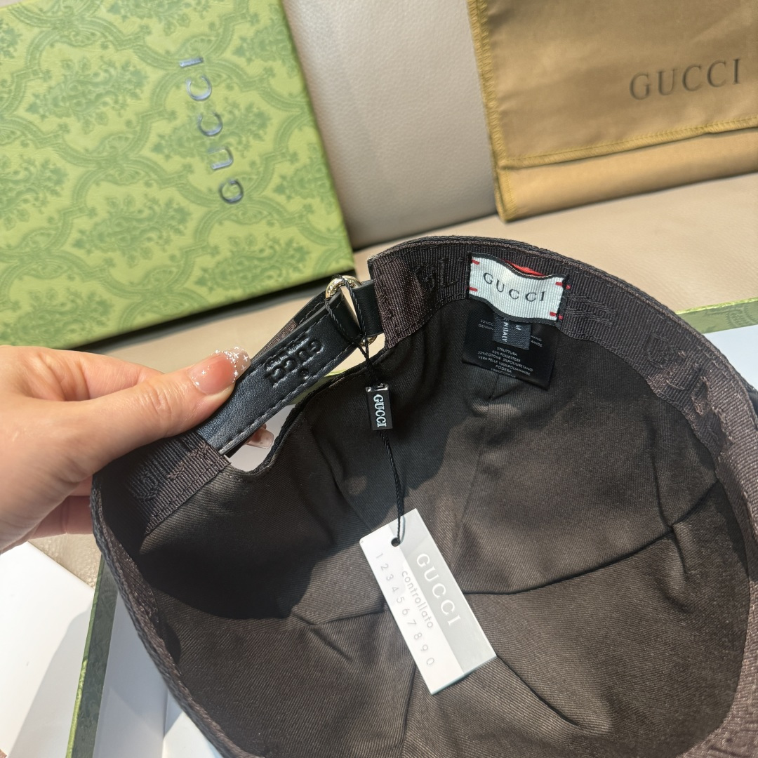 配包装布袋，Gucci(古奇)经典原单棒球帽， 竖条小织带，1:1开模订制，原版帆布料+头层牛皮，真皮包