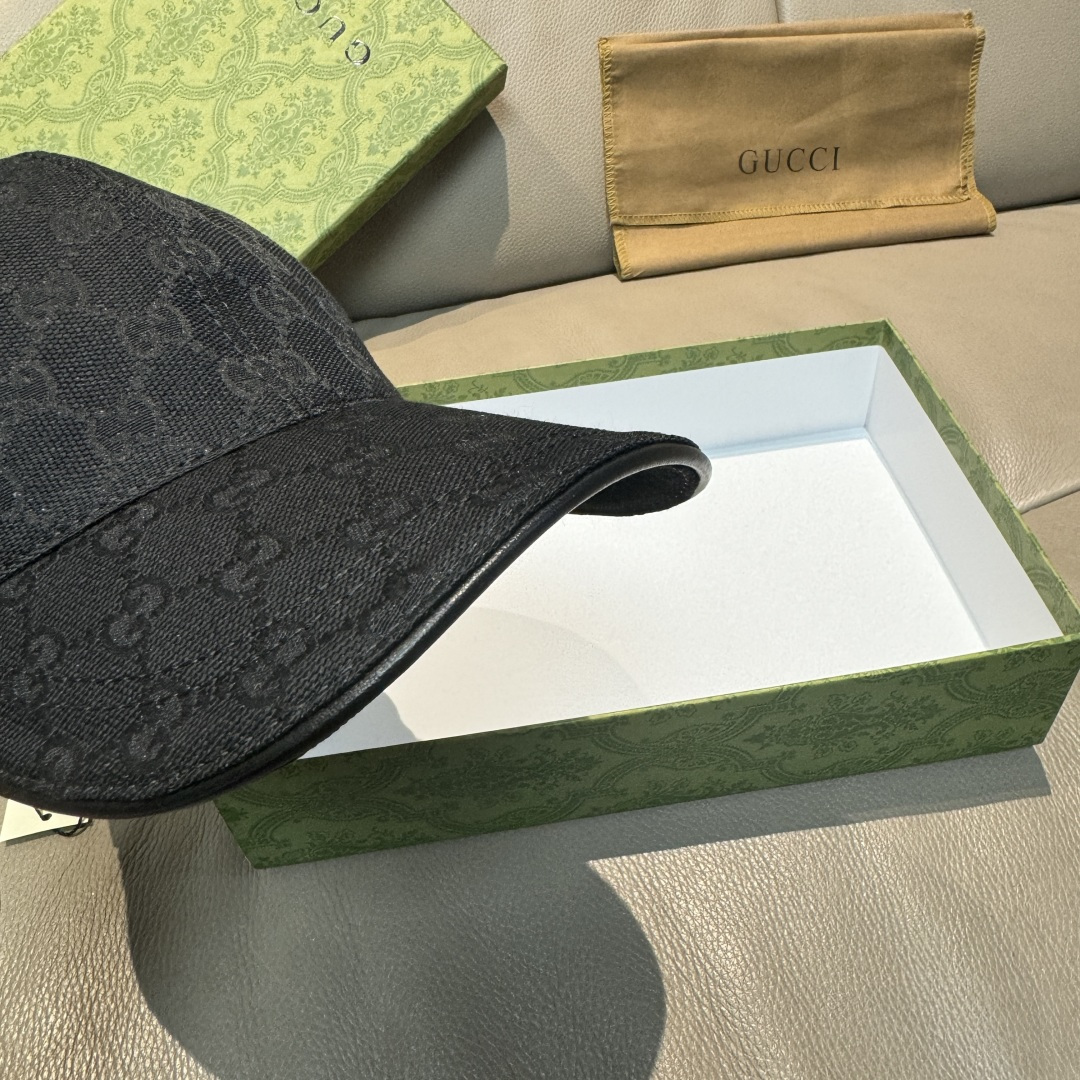 配盒子布袋，Gucci(古奇)新款原单棒球帽， 虎头织带，1:1开模订制，重工刺绣，细节可媲美专柜，原版