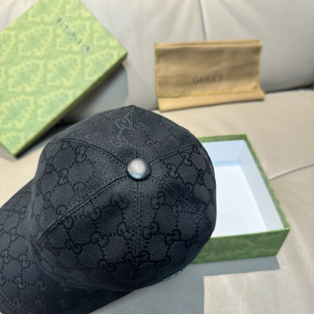配盒子布袋，Gucci(古奇)新款原单棒球帽， 虎头织带，1:1开模订制，重工刺绣，细节可媲美专柜，原版