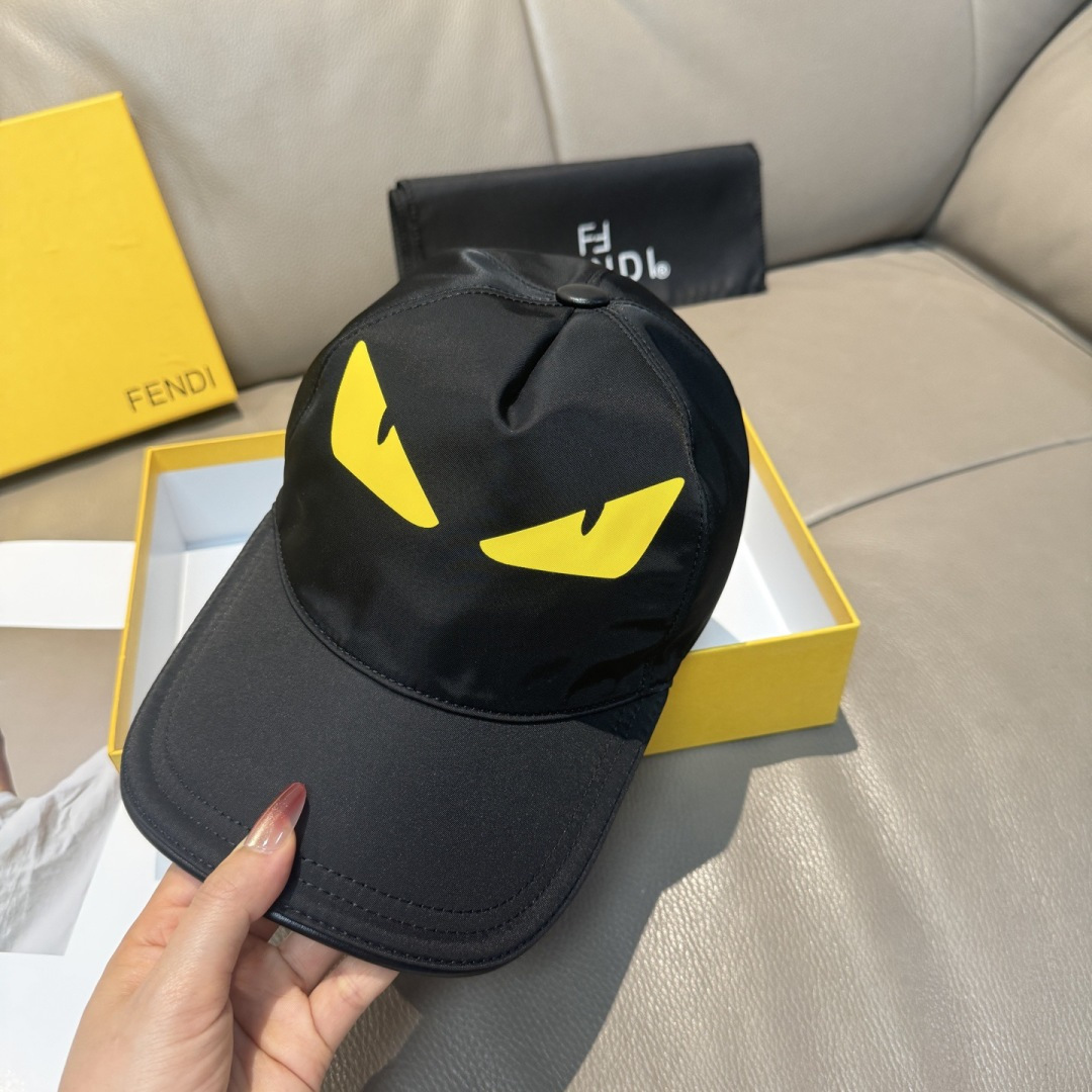 配盒子布袋，Fendi（芬迪）新款原单棒球帽， 小怪兽，专柜热卖款中，1:1开模订制，进口降落伞牛津布料